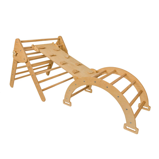 Montessori Indoor Climbing Set (Arch+Ramp+Board)Wood Large
